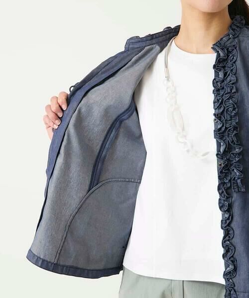 Maison de CINQ / メゾン ドゥ サンク シャツ・ブラウス | 【小さいサイズ】フリルアクセントダンガリーブラウス | 詳細18