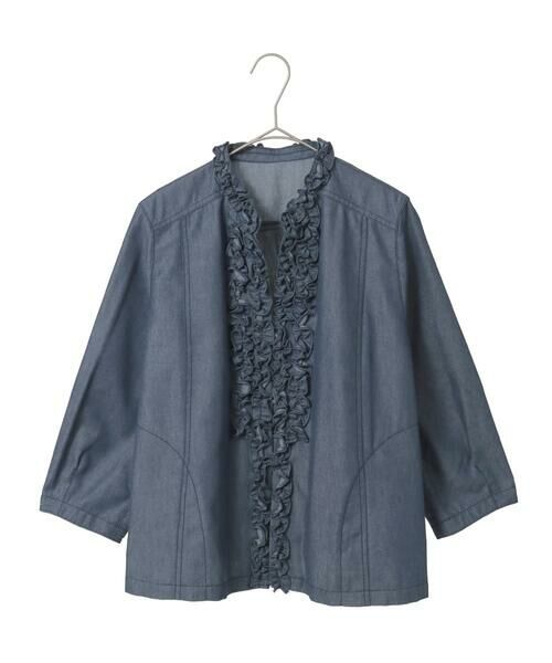 Maison de CINQ / メゾン ドゥ サンク シャツ・ブラウス | 【小さいサイズ】フリルアクセントダンガリーブラウス | 詳細19