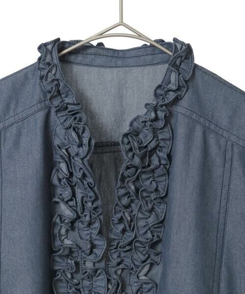 Maison de CINQ / メゾン ドゥ サンク シャツ・ブラウス | 【小さいサイズ】フリルアクセントダンガリーブラウス | 詳細21