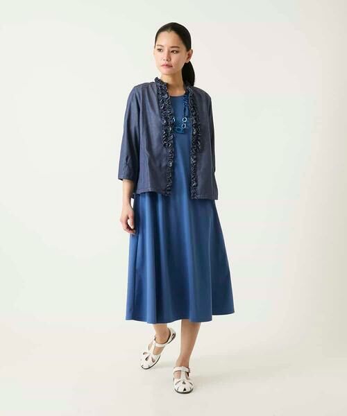 Maison de CINQ / メゾン ドゥ サンク シャツ・ブラウス | 【小さいサイズ】フリルアクセントダンガリーブラウス | 詳細5