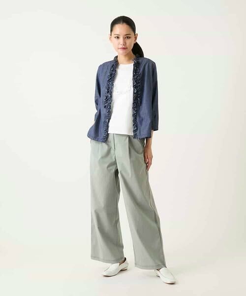 Maison de CINQ / メゾン ドゥ サンク シャツ・ブラウス | 【小さいサイズ】フリルアクセントダンガリーブラウス | 詳細8