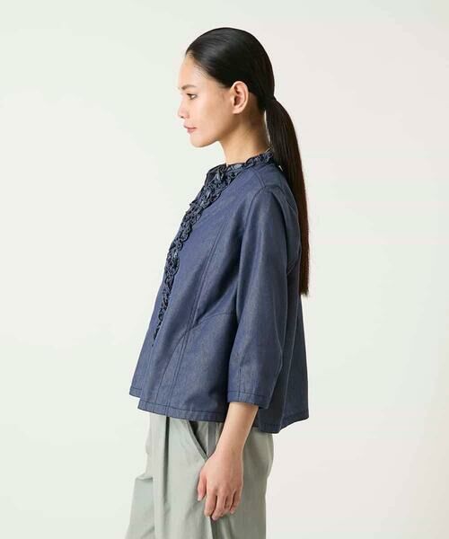 Maison de CINQ / メゾン ドゥ サンク シャツ・ブラウス | 【小さいサイズ】フリルアクセントダンガリーブラウス | 詳細9