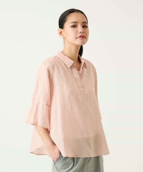 Maison de CINQ / メゾン ドゥ サンク シャツ・ブラウス | 【小さいサイズ】フレアスリーブ麻ブラウス | 詳細2