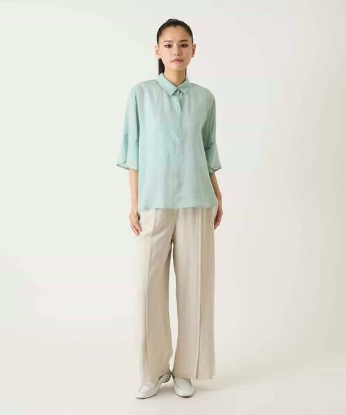 Maison de CINQ / メゾン ドゥ サンク シャツ・ブラウス | 【小さいサイズ】フレアスリーブ麻ブラウス | 詳細3