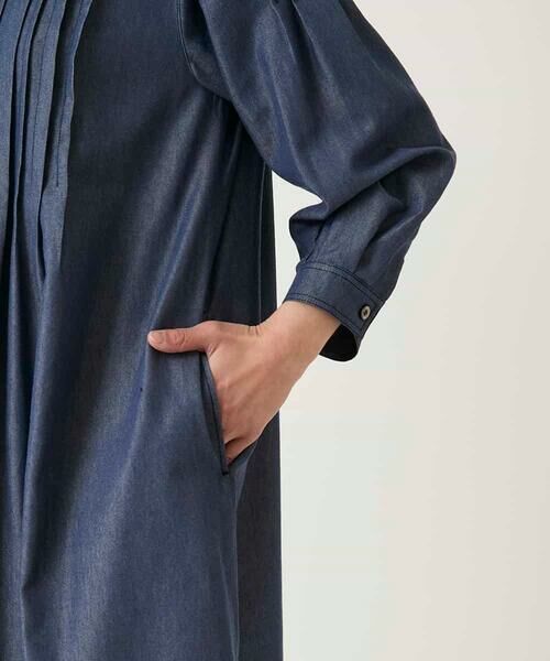 Maison de CINQ / メゾン ドゥ サンク ロング・マキシ丈ワンピース | 【小さいサイズ】ピンタックデザインダンガリーワンピース | 詳細11