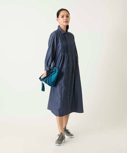 Maison de CINQ / メゾン ドゥ サンク ロング・マキシ丈ワンピース | 【小さいサイズ】ピンタックデザインダンガリーワンピース | 詳細4