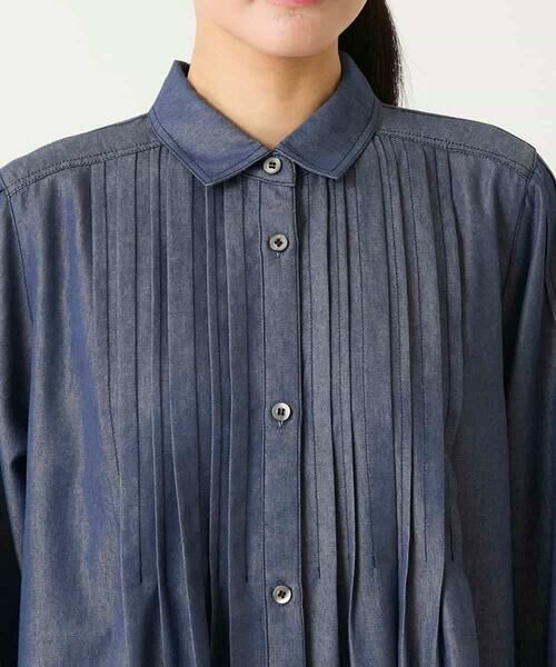 Maison de CINQ / メゾン ドゥ サンク ロング・マキシ丈ワンピース | 【小さいサイズ】ピンタックデザインダンガリーワンピース | 詳細7