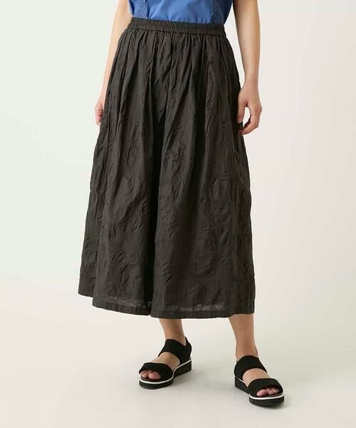 Maison de CINQ / メゾン ドゥ サンク ロング・マキシ丈スカート | 【小さいサイズ】ボタニカルモチーフスカート（ブラウン）