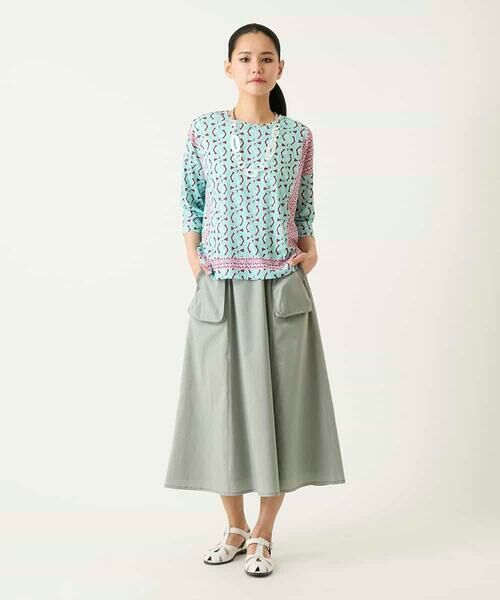 Maison de CINQ / メゾン ドゥ サンク ロング・マキシ丈スカート | 【小さいサイズ】リネンライクアウトポケットフレアスカート | 詳細14