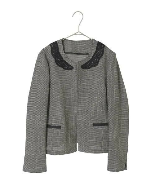 Maison de CINQ / メゾン ドゥ サンク ノーカラージャケット | 【小さいサイズ】ツイーディーメッシュコンパクトジャケット | 詳細16