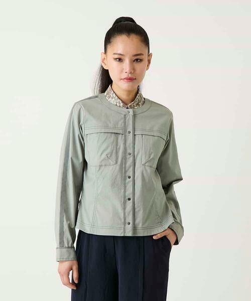 Maison de CINQ / メゾン ドゥ サンク ノーカラージャケット | 【小さいサイズ】リネンライクショートジャケット | 詳細3