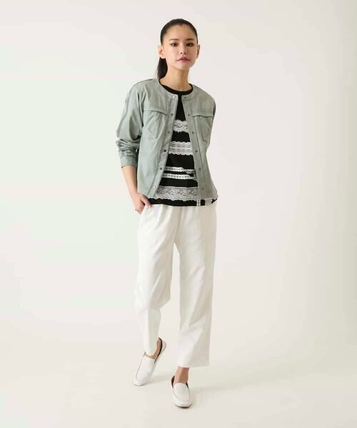 Maison de CINQ / メゾン ドゥ サンク カットソー | 【小さいサイズ】レーステープデザインコットンカットソー | 詳細13