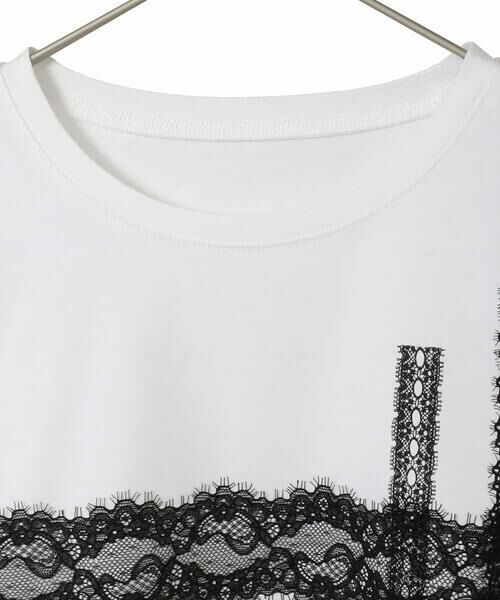 Maison de CINQ / メゾン ドゥ サンク カットソー | 【小さいサイズ】レーステープデザインコットンカットソー | 詳細19