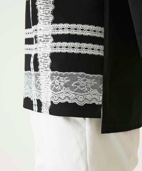 Maison de CINQ / メゾン ドゥ サンク カットソー | 【小さいサイズ】レーステープデザインコットンカットソー | 詳細8