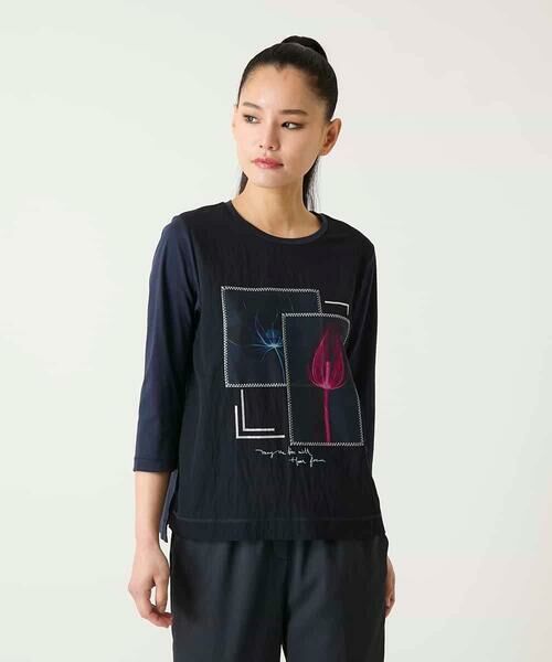 Maison de CINQ / メゾン ドゥ サンク カットソー | 【小さいサイズ】異素材ジョイントコラージュデザインカットソー | 詳細2