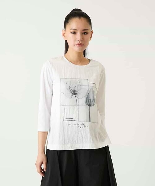 Maison de CINQ / メゾン ドゥ サンク カットソー | 【小さいサイズ】異素材ジョイントコラージュデザインカットソー | 詳細3