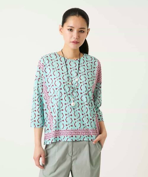 Maison de CINQ / メゾン ドゥ サンク カットソー | 【小さいサイズ】幾何デザインボックスシルエットブラウス | 詳細1