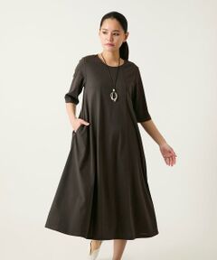 Maison de CINQ / メゾン ドゥ サンク ロング・マキシ丈ワンピース | 【小さいサイズ】切り替えフレアジャージーワンピース