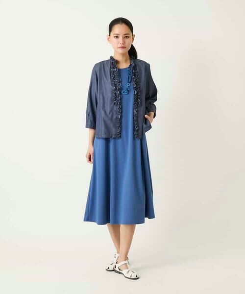 Maison de CINQ / メゾン ドゥ サンク ロング・マキシ丈ワンピース | 【小さいサイズ】切り替えフレアジャージーワンピース | 詳細12