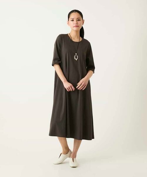 Maison de CINQ / メゾン ドゥ サンク ロング・マキシ丈ワンピース | 【小さいサイズ】切り替えフレアジャージーワンピース | 詳細14