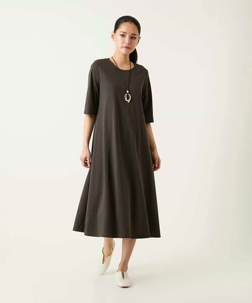 Maison de CINQ / メゾン ドゥ サンク ロング・マキシ丈ワンピース | 【小さいサイズ】切り替えフレアジャージーワンピース | 詳細15