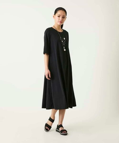 Maison de CINQ / メゾン ドゥ サンク ロング・マキシ丈ワンピース | 【小さいサイズ】切り替えフレアジャージーワンピース | 詳細20