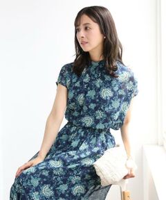 Maison de CINQ / メゾン ドゥ サンク シャツ・ブラウス | 【小さいサイズ】[洗濯機で洗える]前後2way/更紗プリント花柄シフォンブラウス
