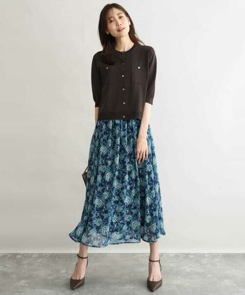 Maison de CINQ / メゾン ドゥ サンク ロング・マキシ丈スカート | 【小さいサイズ】更紗プリント花柄シフォンスカート/丈の長さが選べる/洗濯機で洗える/セットアップ対応 | 詳細6