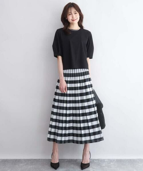 Maison de CINQ / メゾン ドゥ サンク カットソー | 【小さいサイズ】[接触冷感/洗える]シルケットスムース タックスリーブカットソー | 詳細13