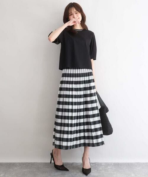 Maison de CINQ / メゾン ドゥ サンク カットソー | 【小さいサイズ】[接触冷感/洗える]シルケットスムース タックスリーブカットソー | 詳細14