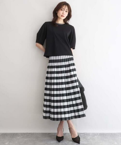 Maison de CINQ / メゾン ドゥ サンク カットソー | 【小さいサイズ】[接触冷感/洗える]シルケットスムース タックスリーブカットソー | 詳細15