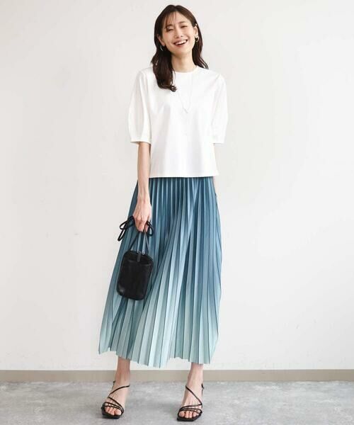 Maison de CINQ / メゾン ドゥ サンク カットソー | 【小さいサイズ】[接触冷感/洗える]シルケットスムース タックスリーブカットソー | 詳細17