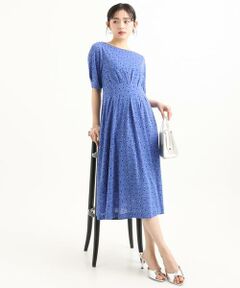 Maison de CINQ / メゾン ドゥ サンク ロング・マキシ丈ワンピース | 【小さいサイズ】[イージーケア/洗濯機で洗える]タックデザインジャージーワンピース