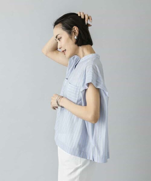 Maison de CINQ / メゾン ドゥ サンク カットソー | [小さいサイズ]ストライプダブルポケットプルオーバー | 詳細18