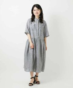 Maison de CINQ / メゾン ドゥ サンク ロング・マキシ丈ワンピース | リネンストライプワンピース