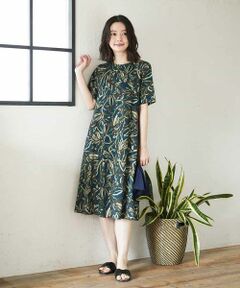 Maison de CINQ / メゾン ドゥ サンク ロング・マキシ丈ワンピース | リーフプリントワンピース