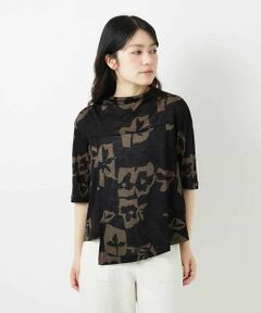 Maison de CINQ / メゾン ドゥ サンク カットソー | [日本製]アイアスポップフラワープリントイレヘムカットソー