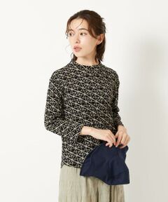 Maison de CINQ / メゾン ドゥ サンク カットソー | ジオメトリックプリントボトルネックカットソー