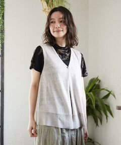 Maison de CINQ / メゾン ドゥ サンク ベスト | 麻ナイロンニットジレ　