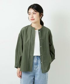 Maison de CINQ / メゾン ドゥ サンク シャツ・ブラウス | アイレット刺繍8分袖ブラウス