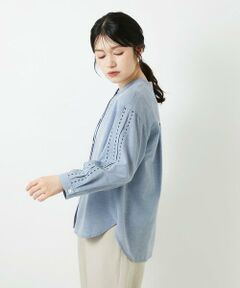 Maison de CINQ / メゾン ドゥ サンク シャツ・ブラウス | アイレット刺繍8分袖ブラウス