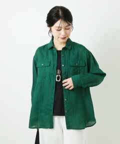 Maison de CINQ / メゾン ドゥ サンク シャツ・ブラウス | シアーリネンサファリシャツ