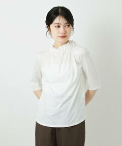 Maison de CINQ / メゾン ドゥ サンク カットソー | タックフリルボトルネック5分袖カットソー
