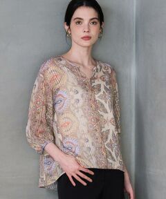 Maison de CINQ / メゾン ドゥ サンク シャツ・ブラウス | [セットアップ対応]ゴールドオーナメントサラサブラウス