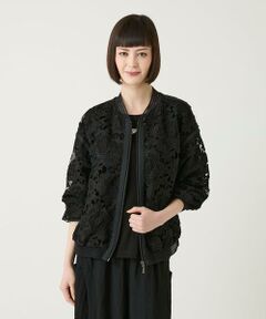 Maison de CINQ / メゾン ドゥ サンク その他アウター | 【小さいサイズ】フラワーレースデザインブルゾン