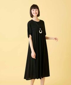 【小さいサイズ】ケープスリーブデザインワンピース