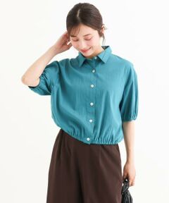 Maison de CINQ / メゾン ドゥ サンク シャツ・ブラウス | 【小さいサイズ】[接触冷感/洗える]クロップド丈シャツ