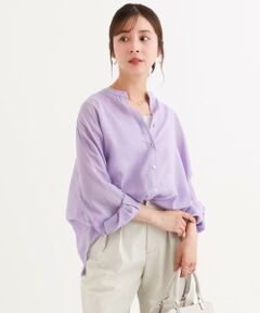 Maison de CINQ / メゾン ドゥ サンク シャツ・ブラウス | 【小さいサイズ】[接触冷感/通気性/洗える]ラミーリネン混シャツブラウス