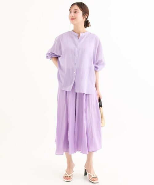 Maison de CINQ / メゾン ドゥ サンク その他パンツ | 【小さいサイズ】[瞬美シリーズ/UVカット/接触冷感/洗える]サテンガウチョパンツ | 詳細11