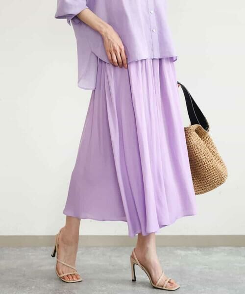 Maison de CINQ / メゾン ドゥ サンク その他パンツ | 【小さいサイズ】[瞬美シリーズ/UVカット/接触冷感/洗える]サテンガウチョパンツ | 詳細11